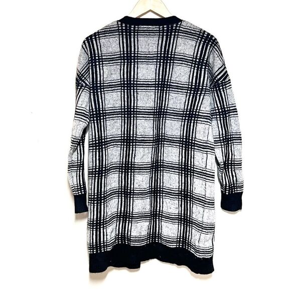 360 Cashmere Open front Black Grey Check Cardigan Womens S - Picture 2 of 4